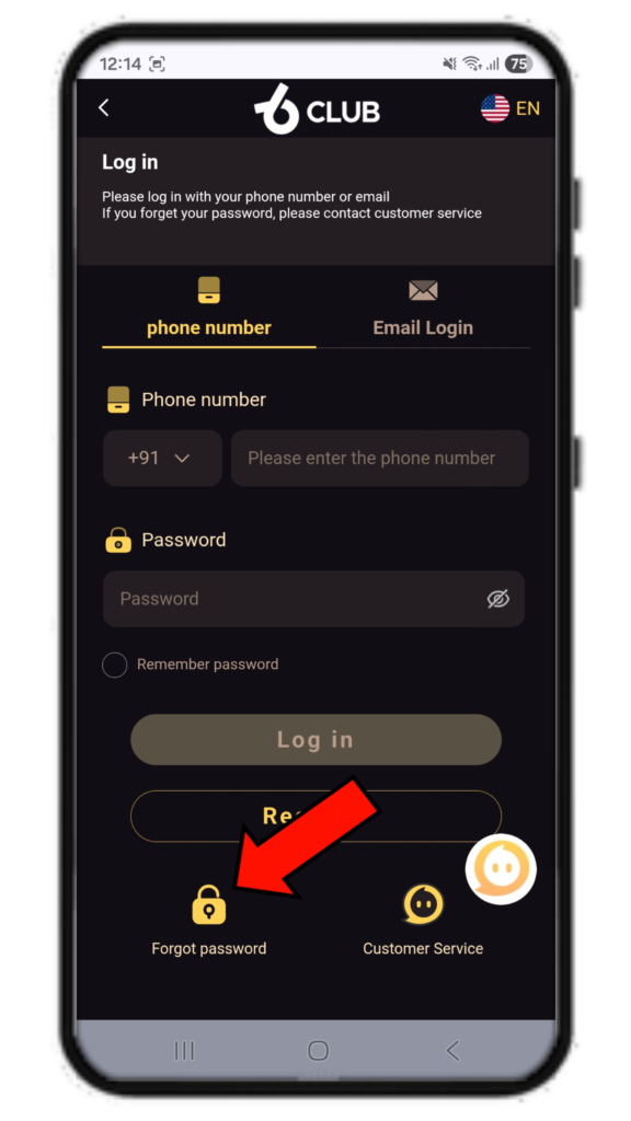 6club forgot password