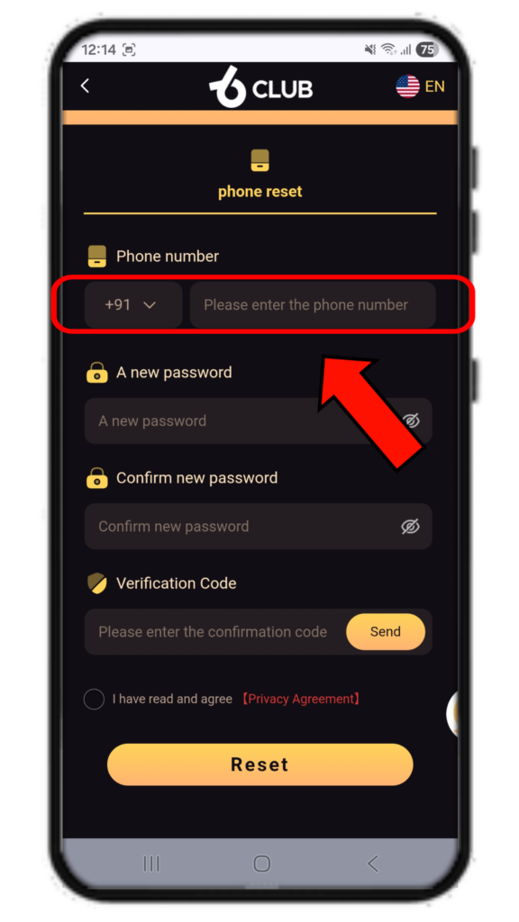 6club forgot password