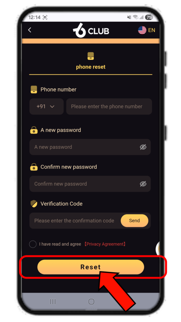 6club forgot password